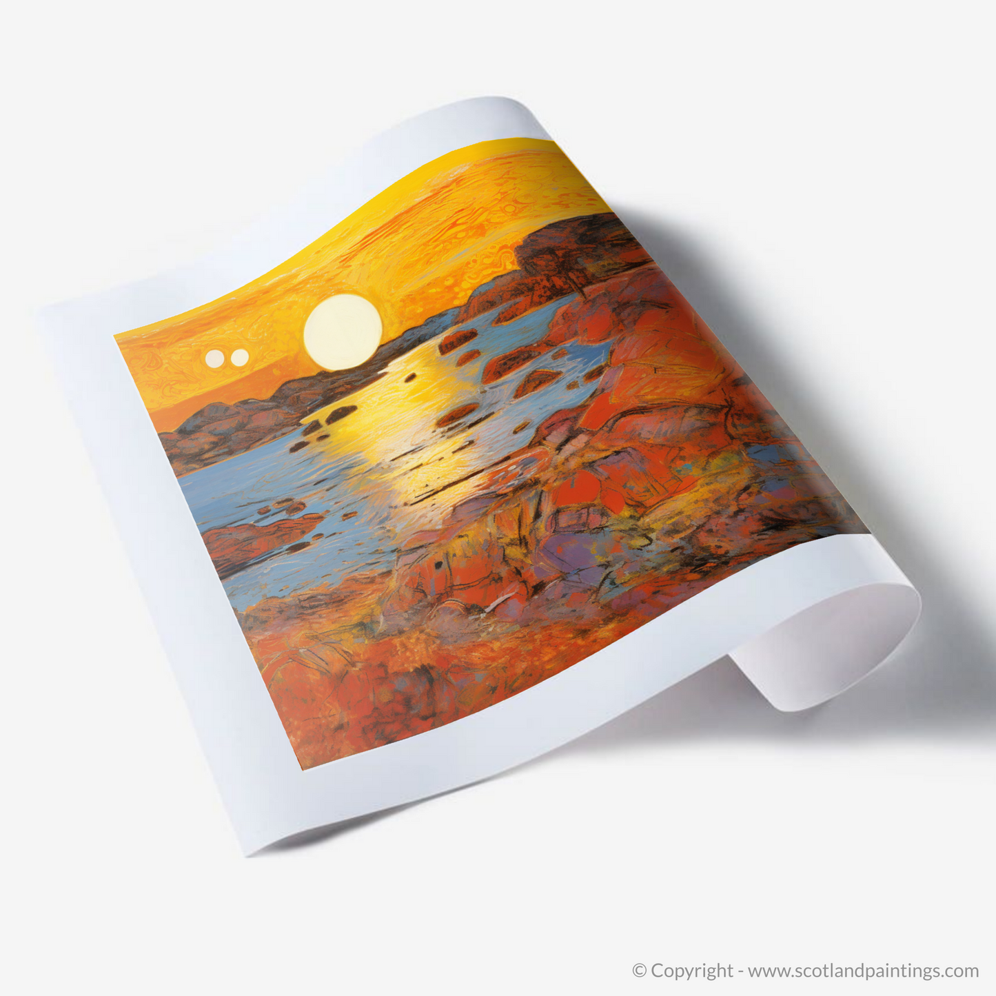 Golden Hour at Achmelvich Bay: An Abstract Expressionist Journey