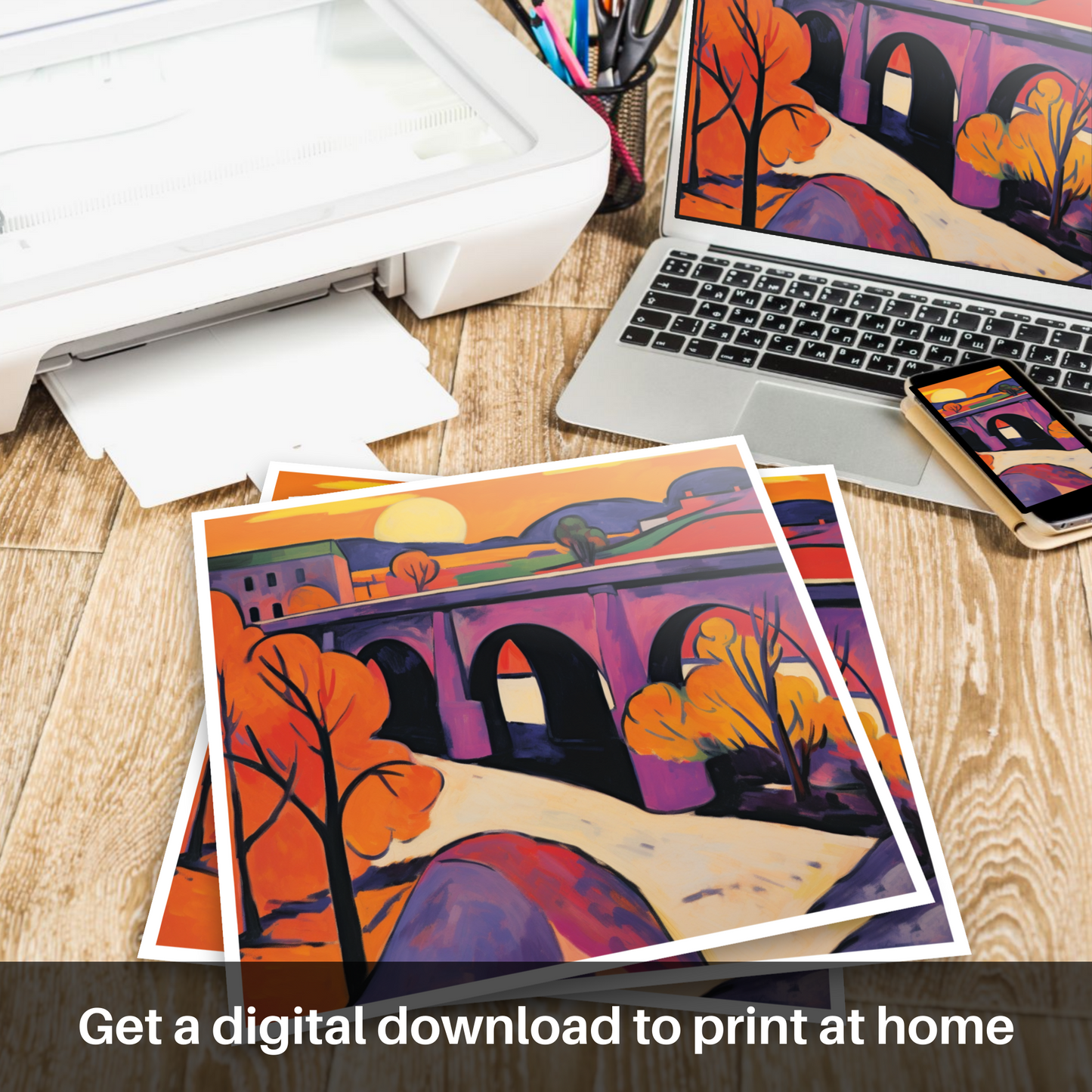 Fauvist Sunset Over Old Brig O'Dee