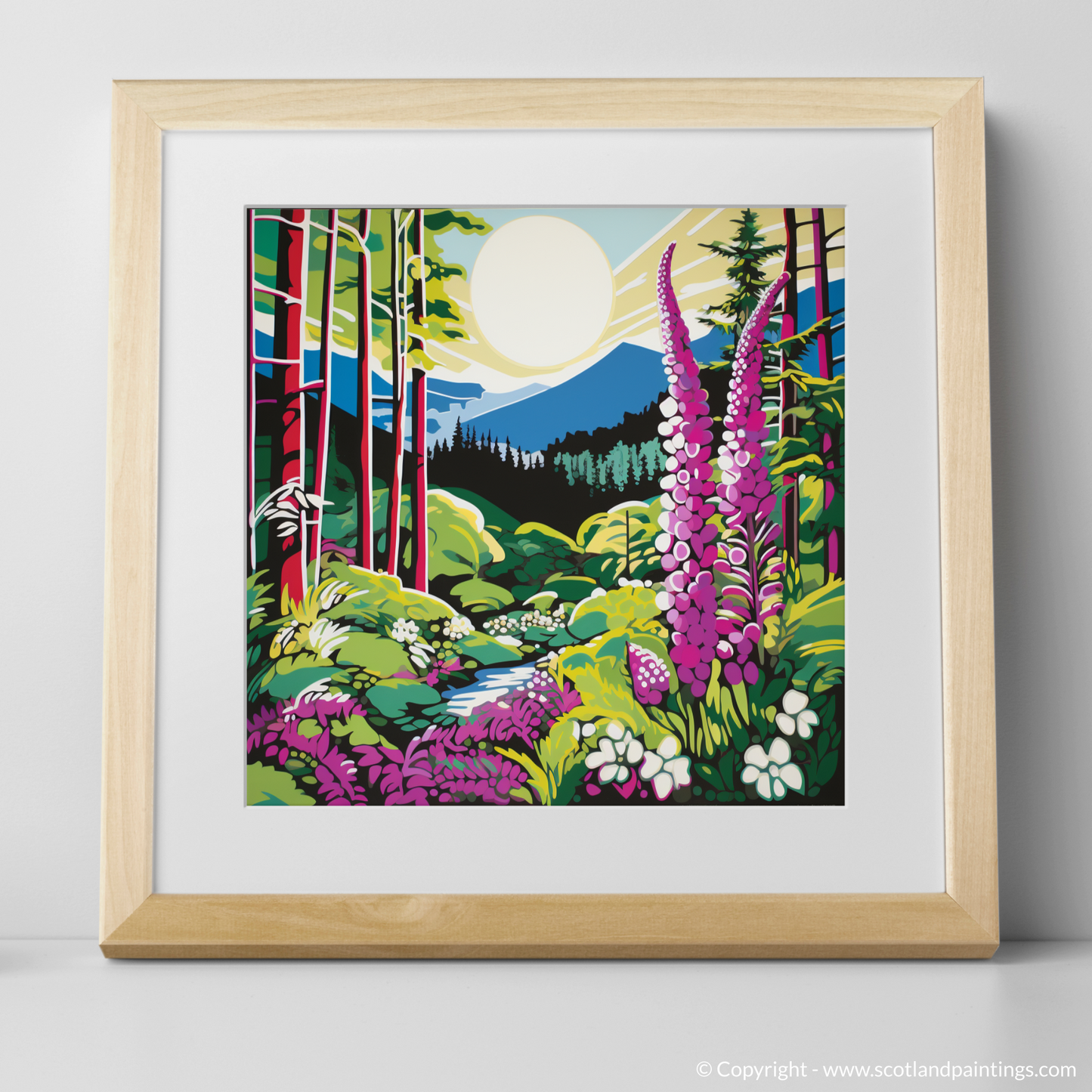 Scottish Highlands in Bloom: A Pop Art Tribute to Foxglove Splendour