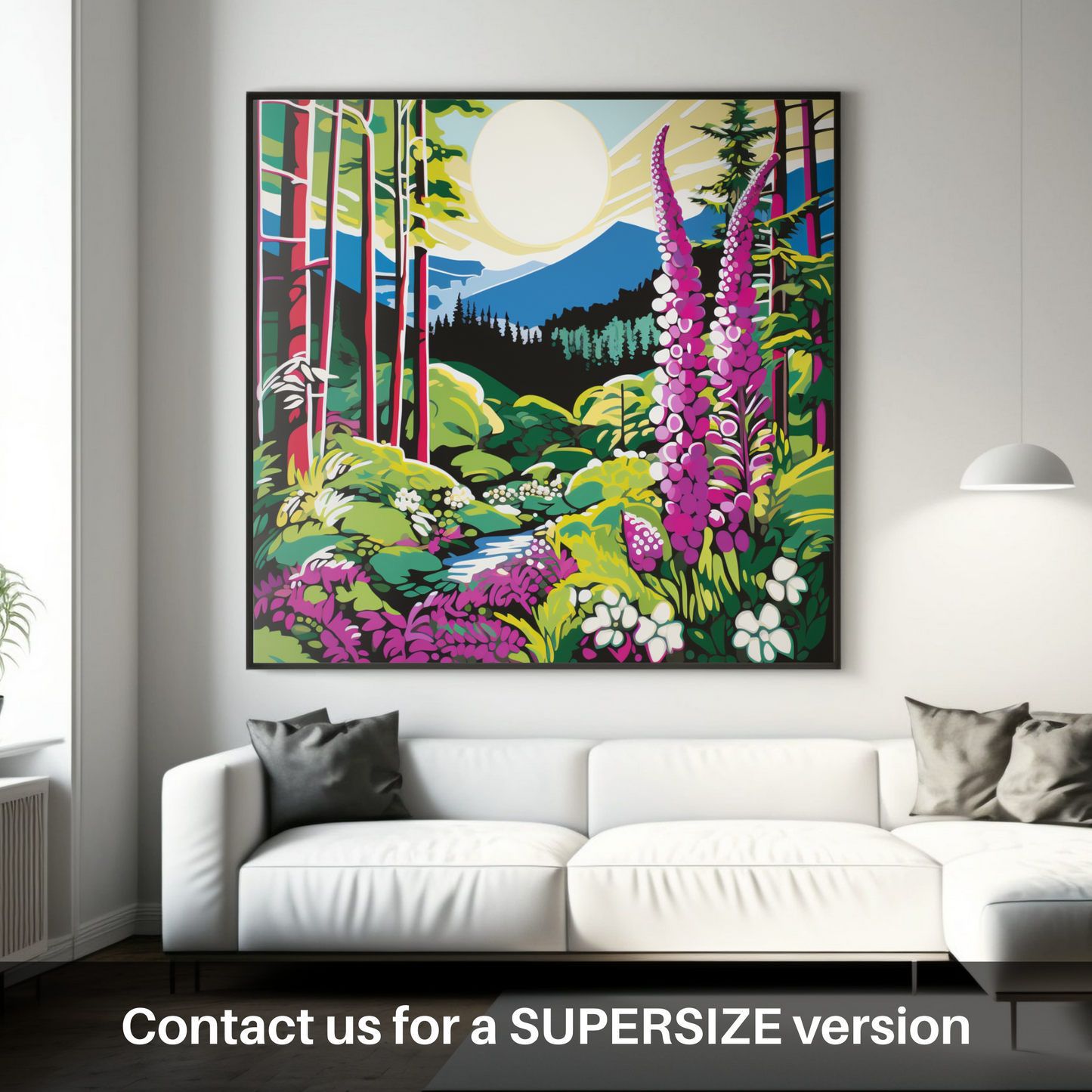 Scottish Highlands in Bloom: A Pop Art Tribute to Foxglove Splendour