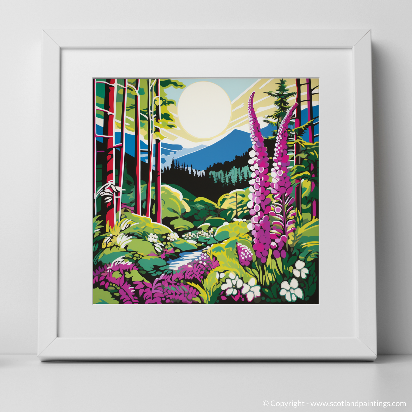 Scottish Highlands in Bloom: A Pop Art Tribute to Foxglove Splendour