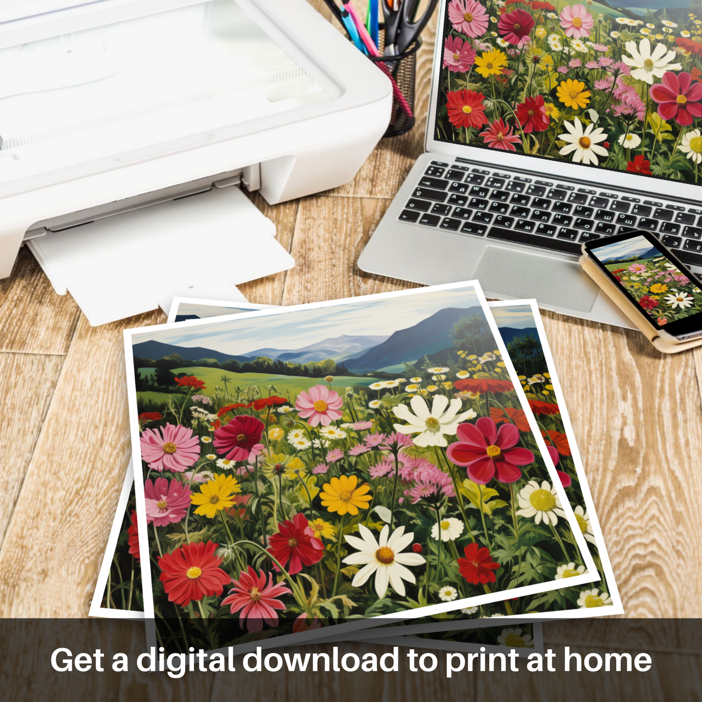 Dancing Wildflowers of The Trossachs - A Surrealist Celebration