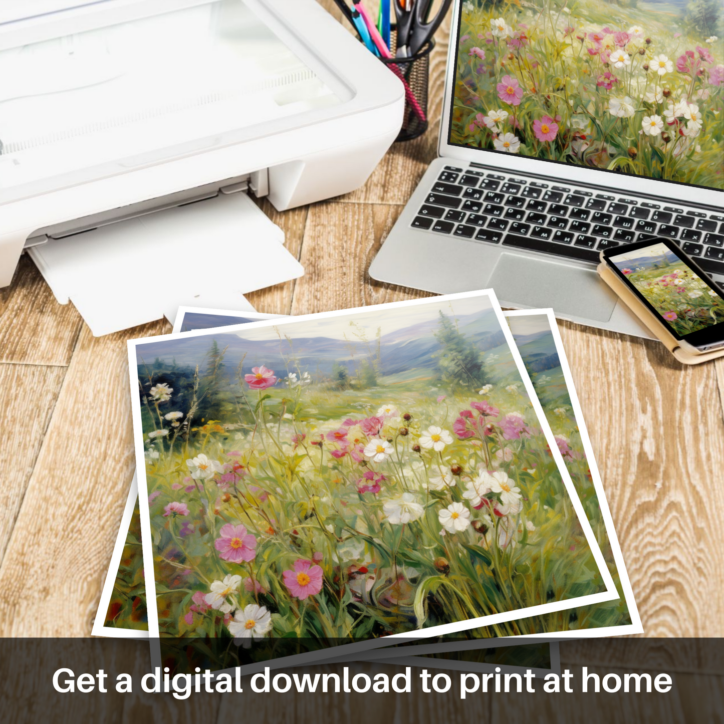 Dancing Meadows of The Trossachs: An Art Nouveau Tribute to Scottish Flora