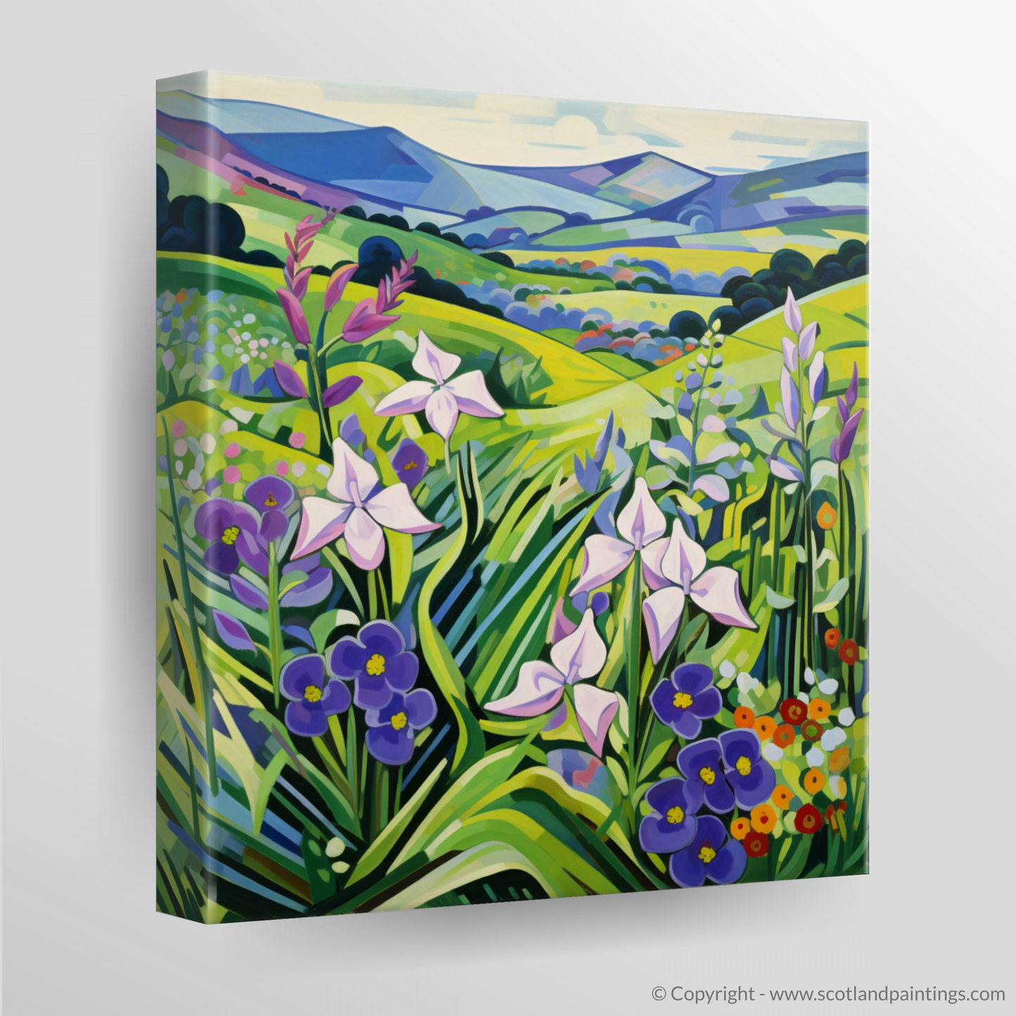 Speyside Symphony: A Cubist Ode to Scottish Wildflowers