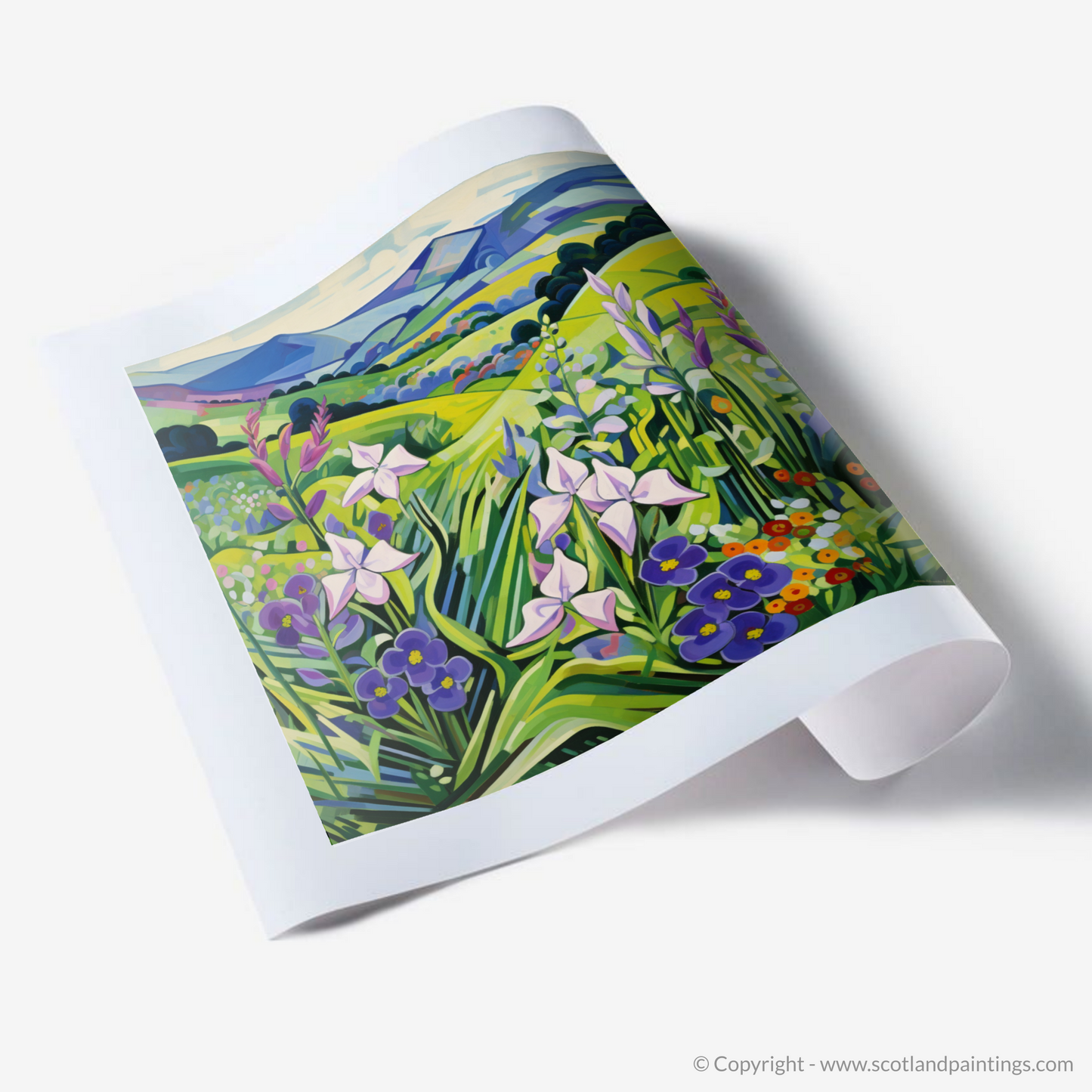 Speyside Symphony: A Cubist Ode to Scottish Wildflowers