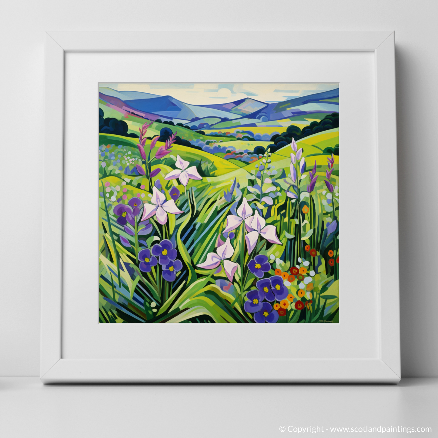 Speyside Symphony: A Cubist Ode to Scottish Wildflowers