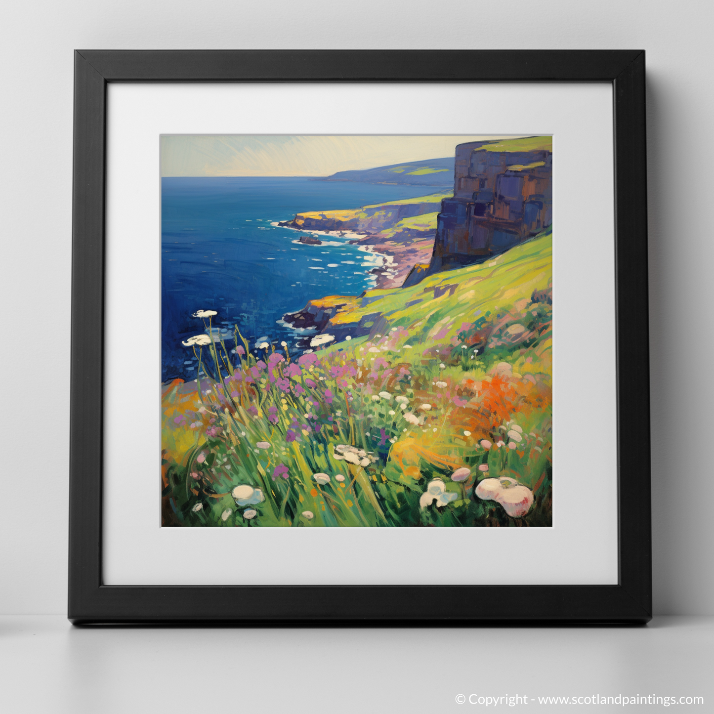 Vibrant Cliffs of Mull: A Fauvist Ode to Scottish Flora
