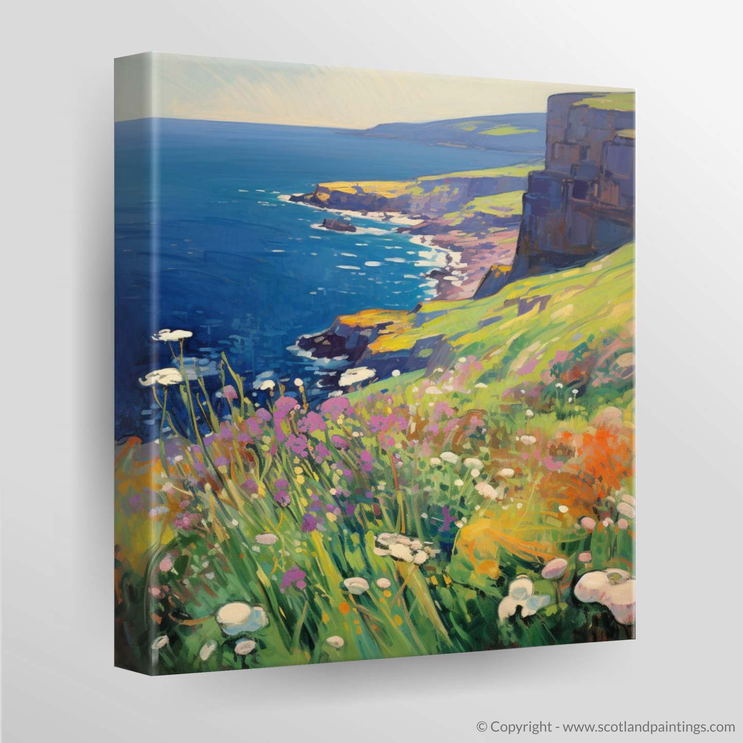 Vibrant Cliffs of Mull: A Fauvist Ode to Scottish Flora