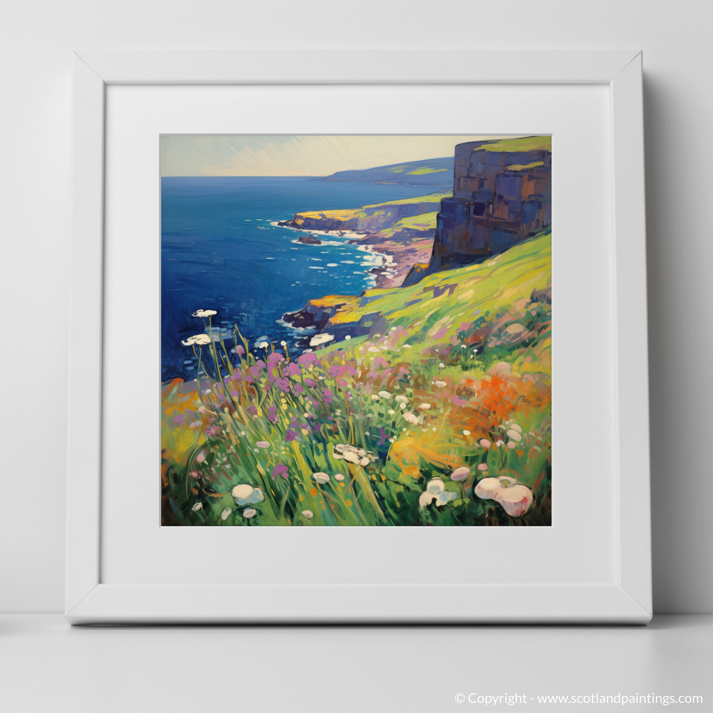 Vibrant Cliffs of Mull: A Fauvist Ode to Scottish Flora