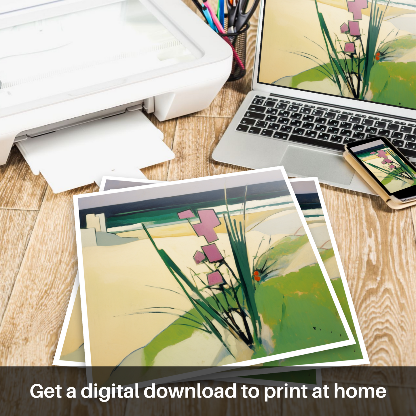 Aberdeenshire's Coastal Bloom: An Abstract Sea Rocket Reverie