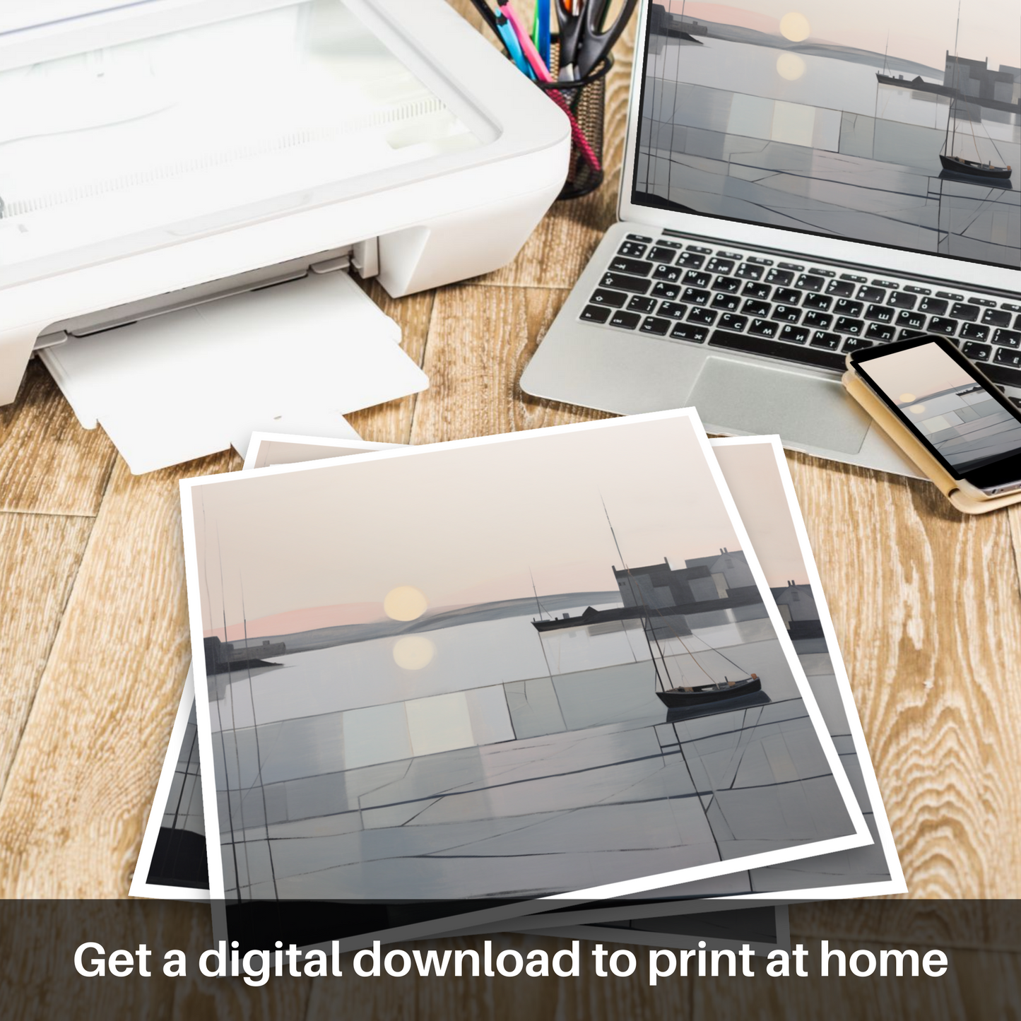 Dusk at Portnahaven: An Abstract Symphony of Serenity