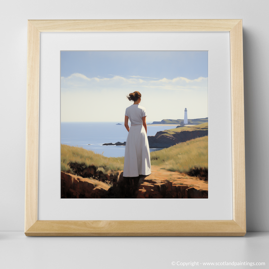 Coastal Reverie: A Woman and the Lighthouse of Mull of Kintyre