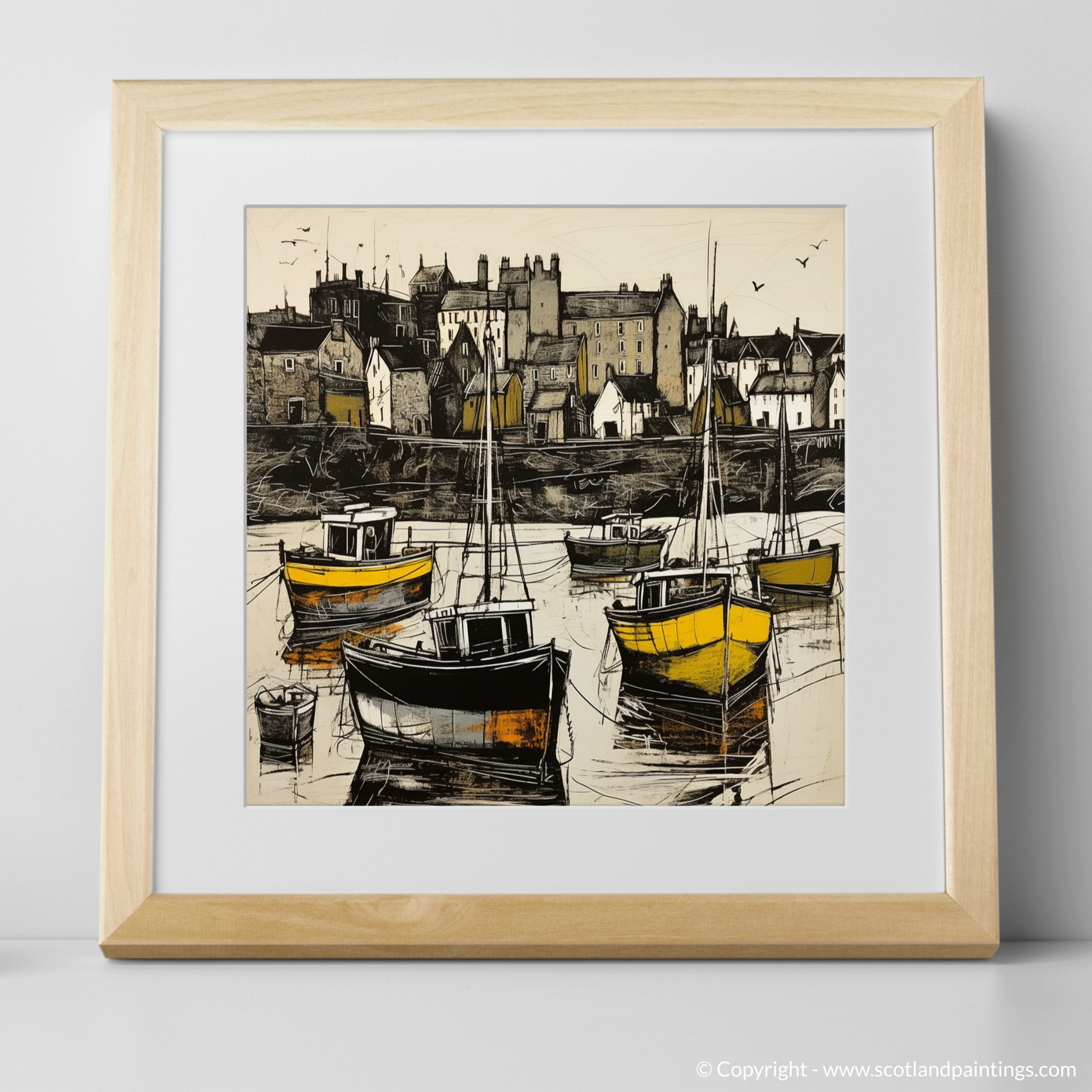 Art Print of Castlebay Harbour, Isle of Barra with a natural frame