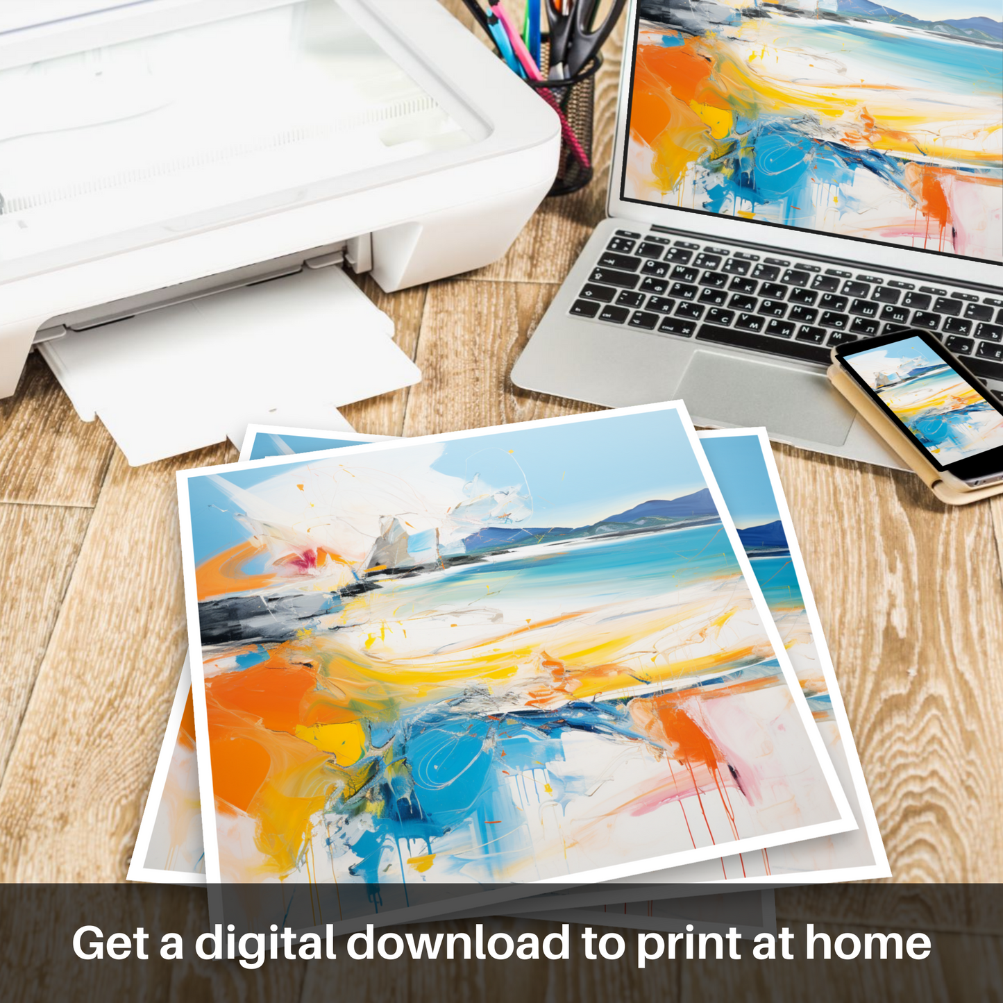 Kiloran Bay Rhapsody: An Abstract Expressionist Ode to Scottish Beaches