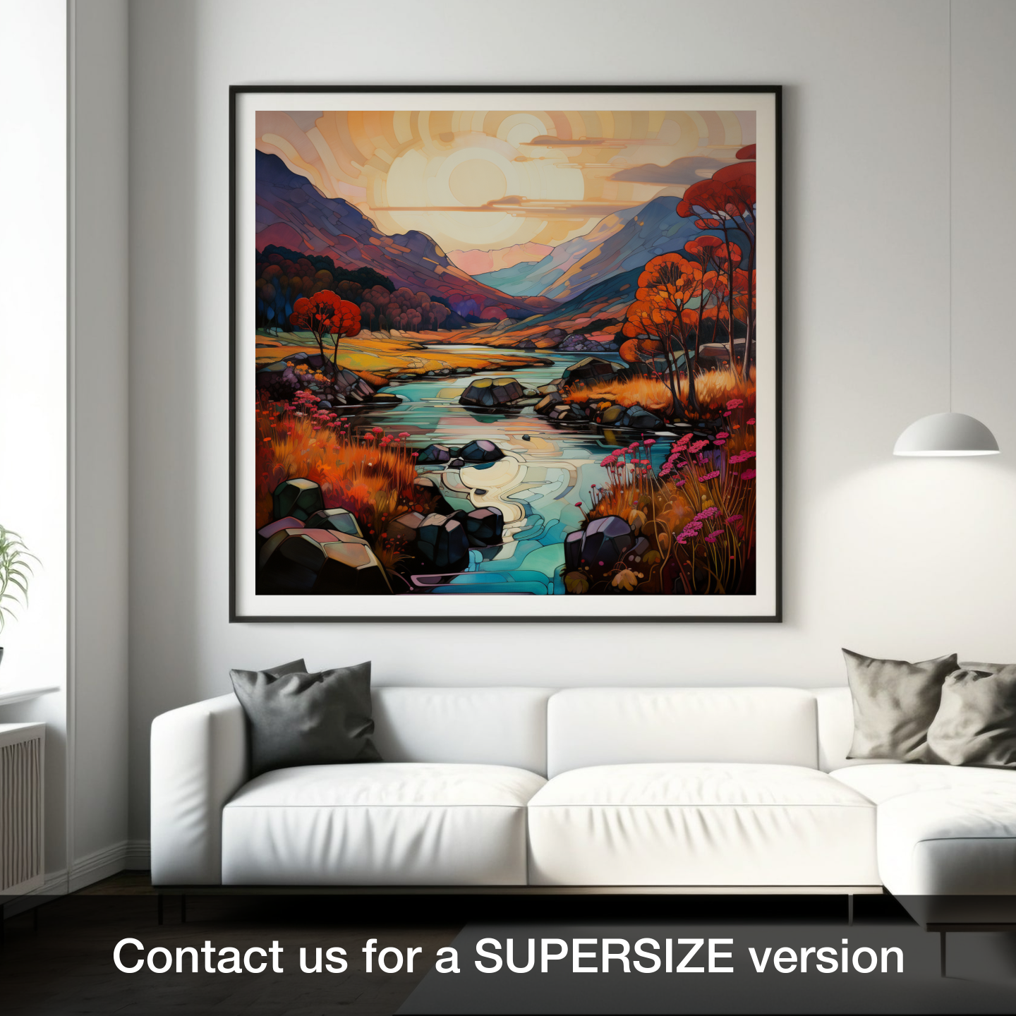 Autumn's Embrace in Glencoe - An Art Nouveau Tribute