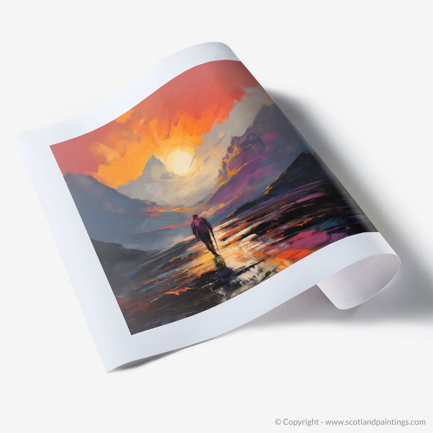 Hiker's Twilight Embrace in Glencoe