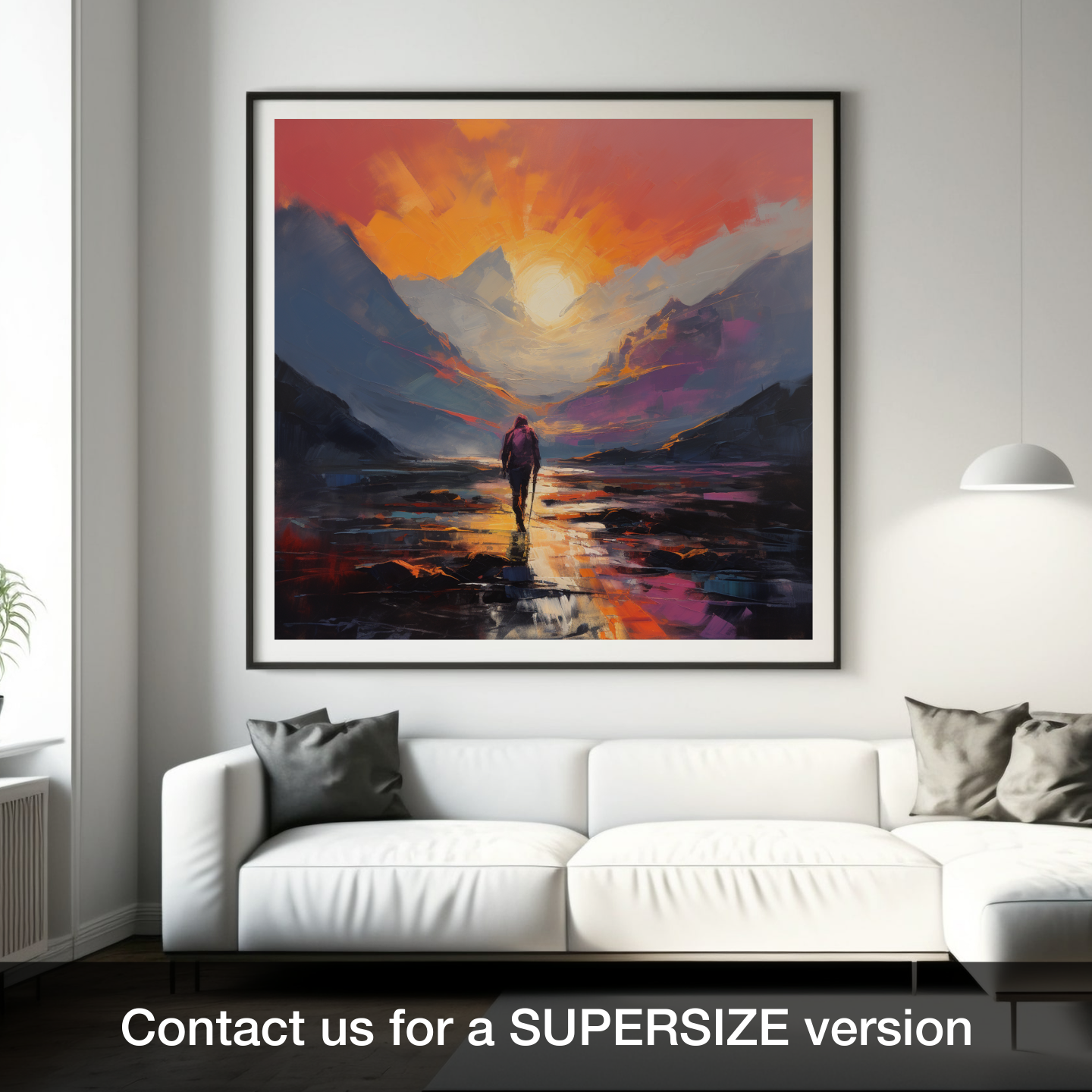 Hiker's Twilight Embrace in Glencoe