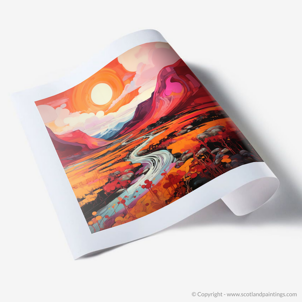 Crimson Clouds Over Glencoe: A Pop Art Rendition – Scotland Paintings ...