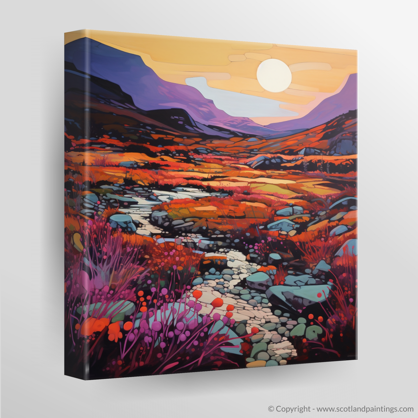 Cubist Dusk in Glencoe's Crowberry Patches