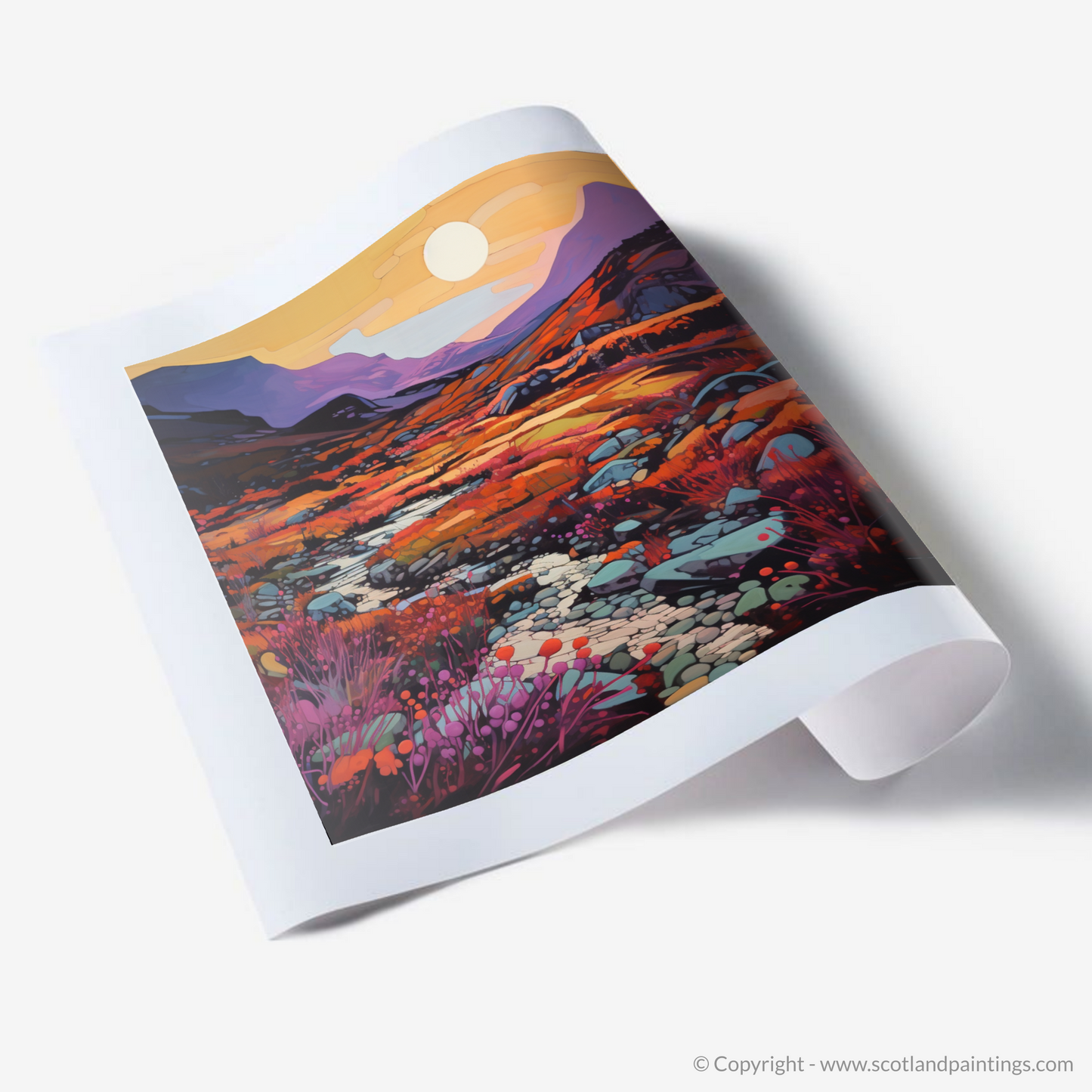 Cubist Dusk in Glencoe's Crowberry Patches