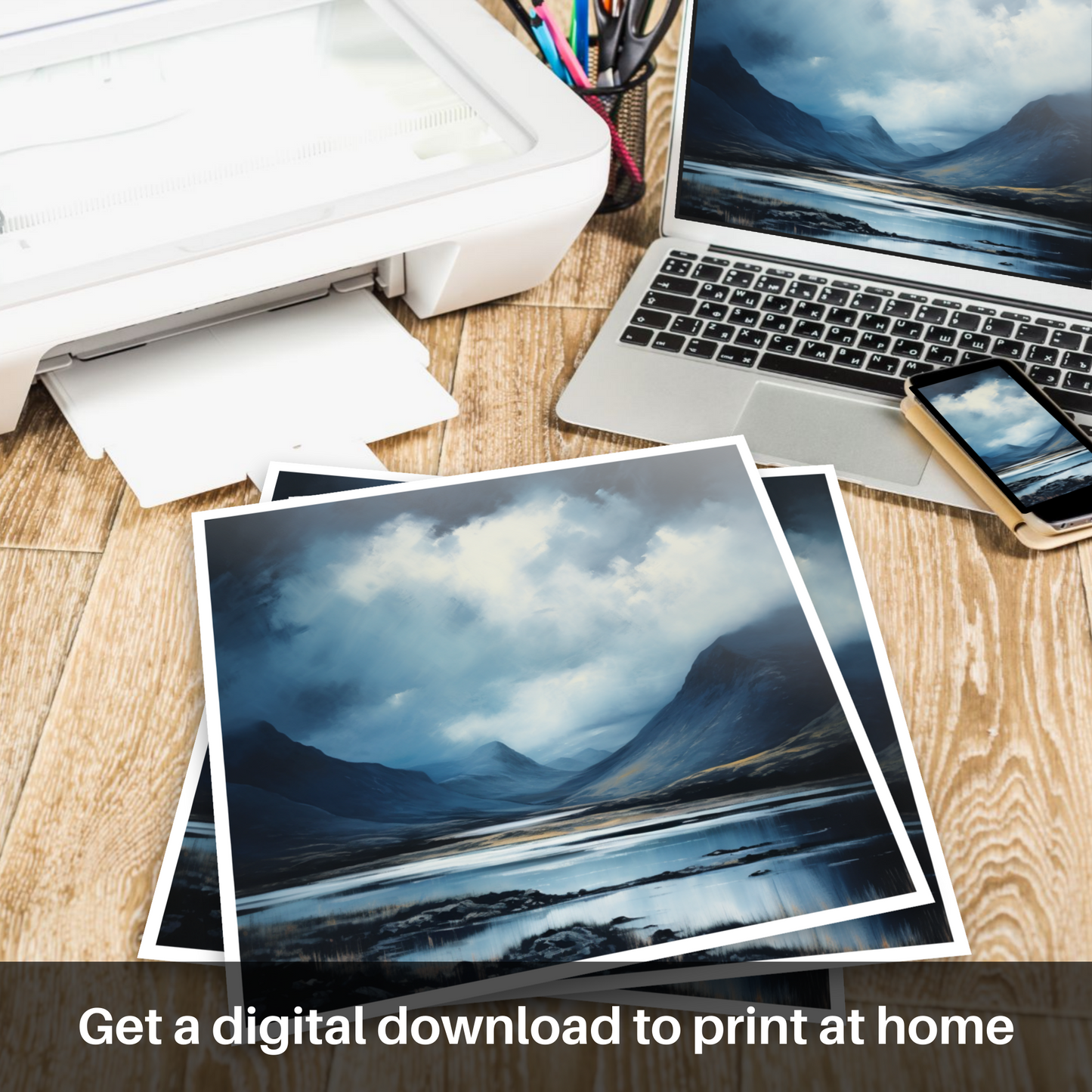 Dramatic Skies Over Glencoe: A Minimalist Interpretation