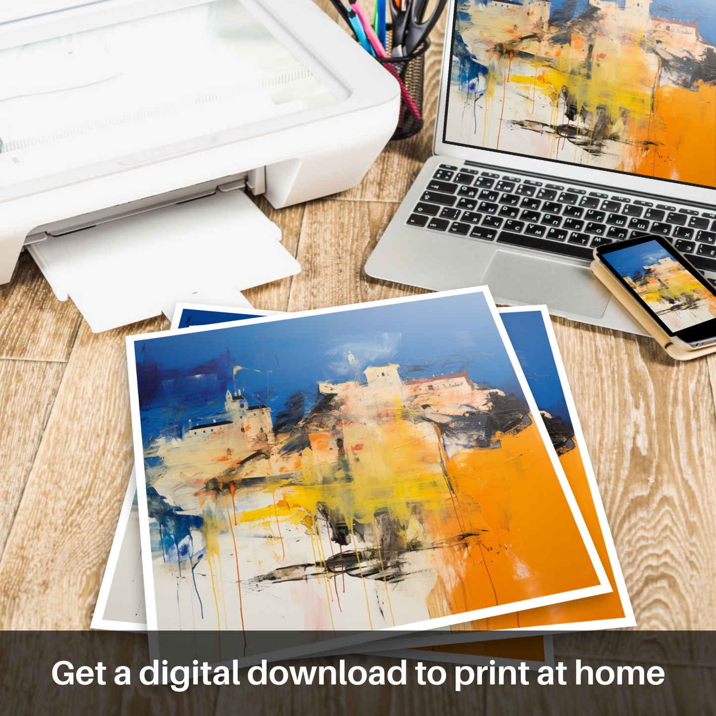 Edinburgh Castle Reimagined: An Abstract Scottish Masterpiece