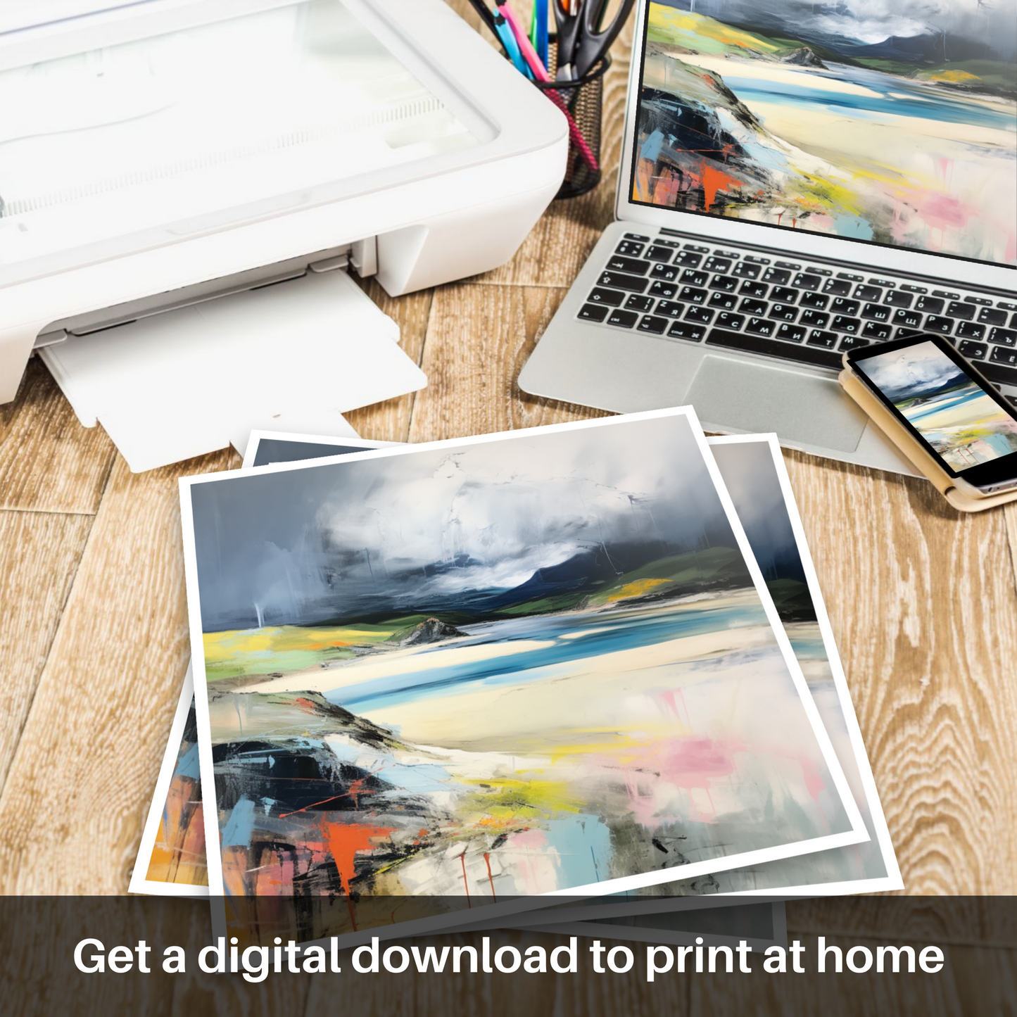 Storm over Durness Beach: An Abstract Encounter