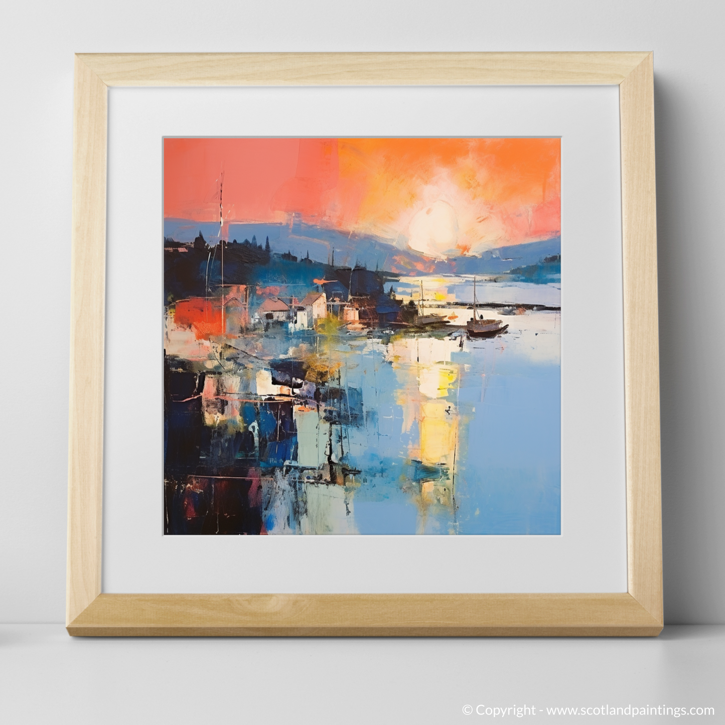 Fiery Sunset Embrace at Tobermory Harbour