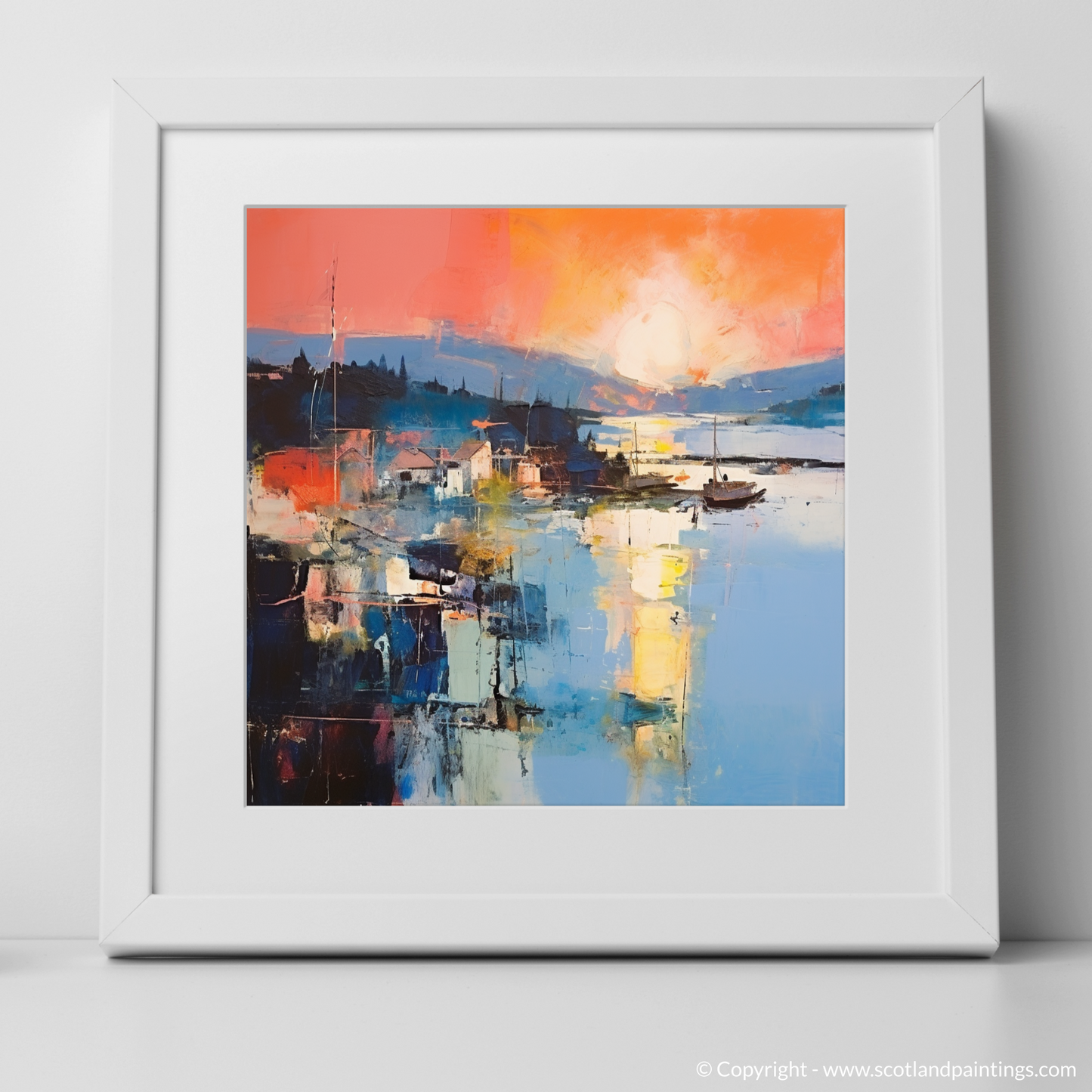 Fiery Sunset Embrace at Tobermory Harbour