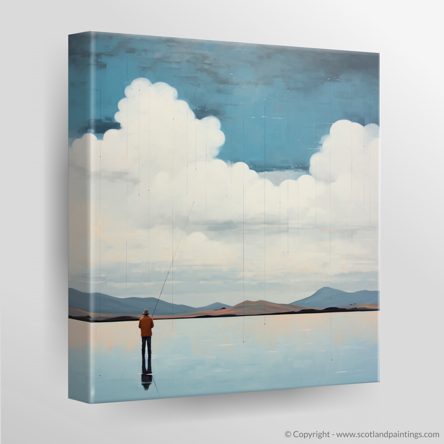 Solitary Angler on Loch Leven - An Abstract Escape