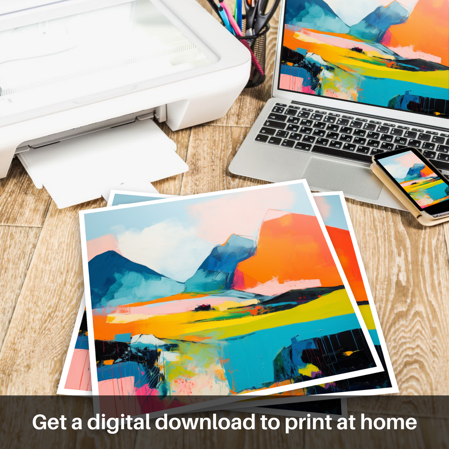 Lochnagar's Fiery Peak: An Abstract Highland Reverie