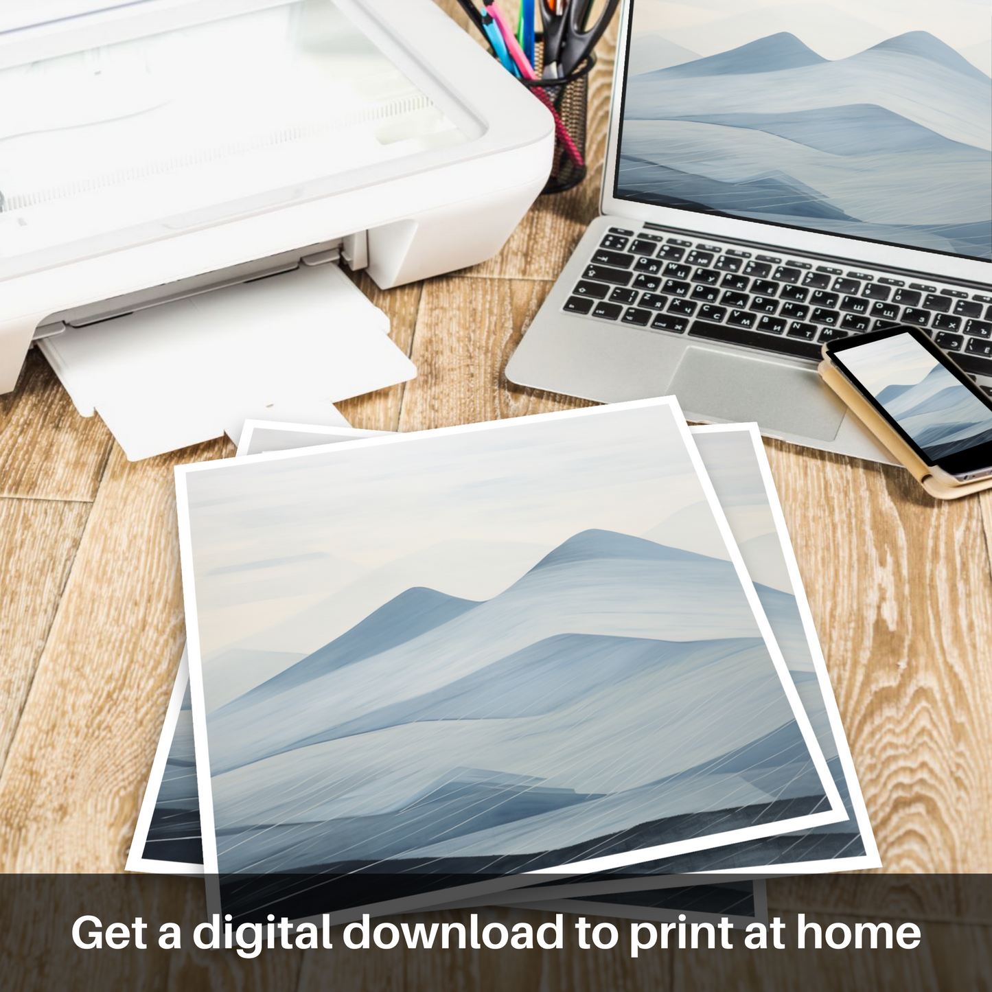 Painting and Art Print of Càrn Liath (Beinn a' Ghlò). Misty Majesty of Càrn Liath.