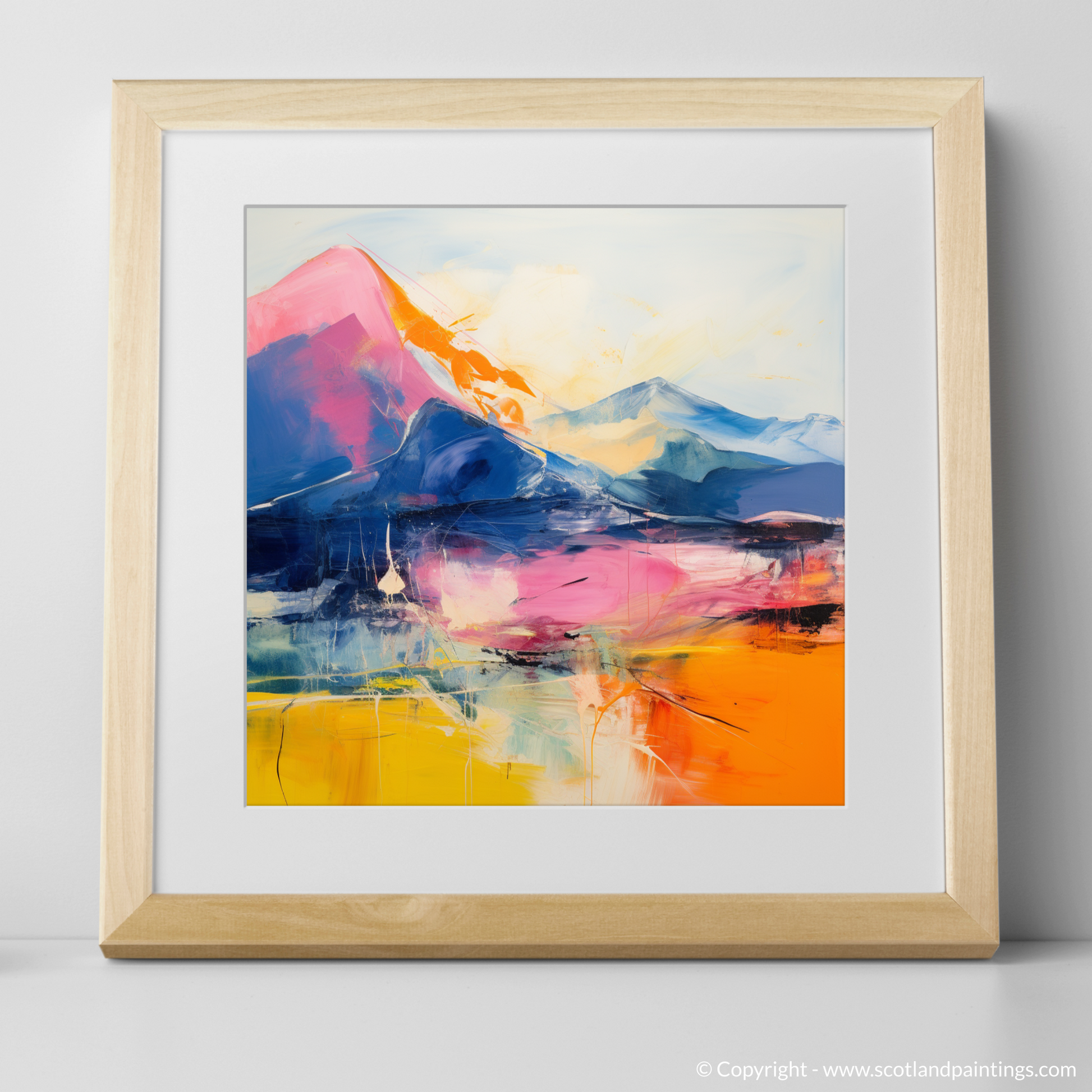 Art Print of Meall nan Tarmachan with a natural frame