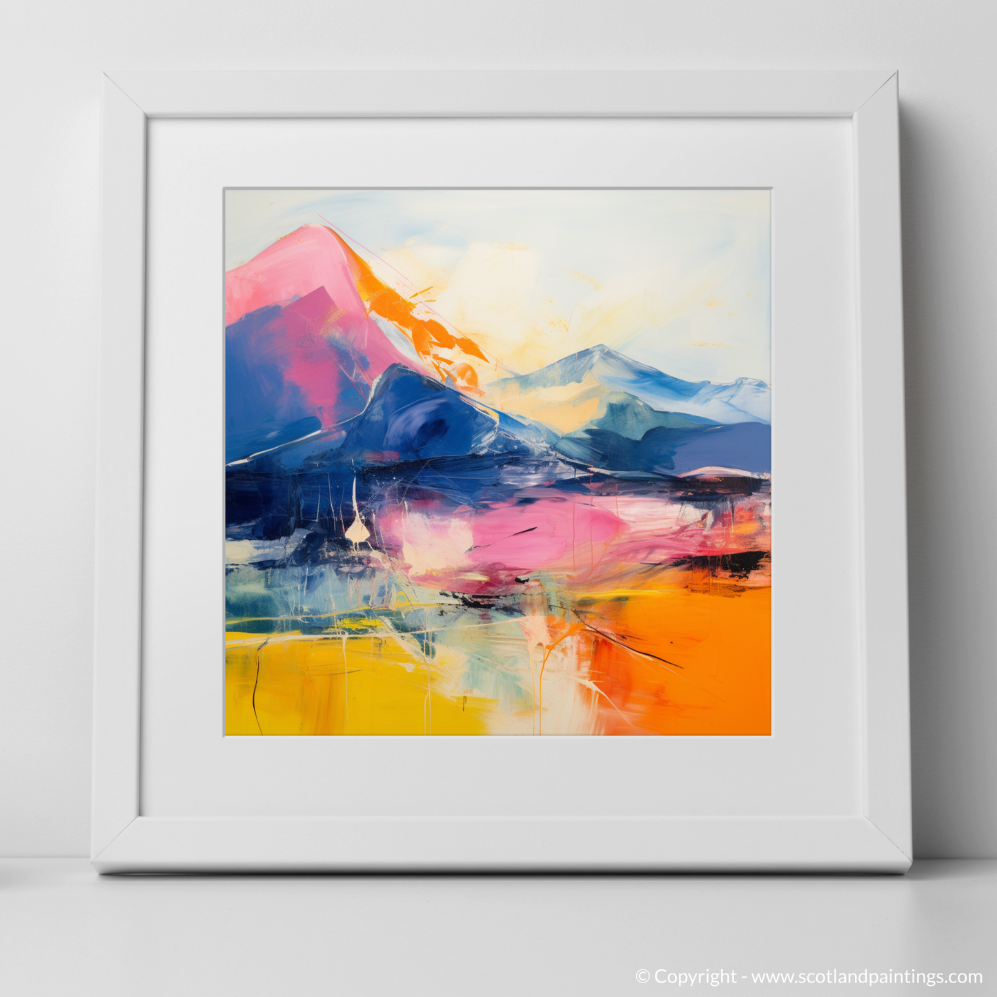 Art Print of Meall nan Tarmachan with a white frame