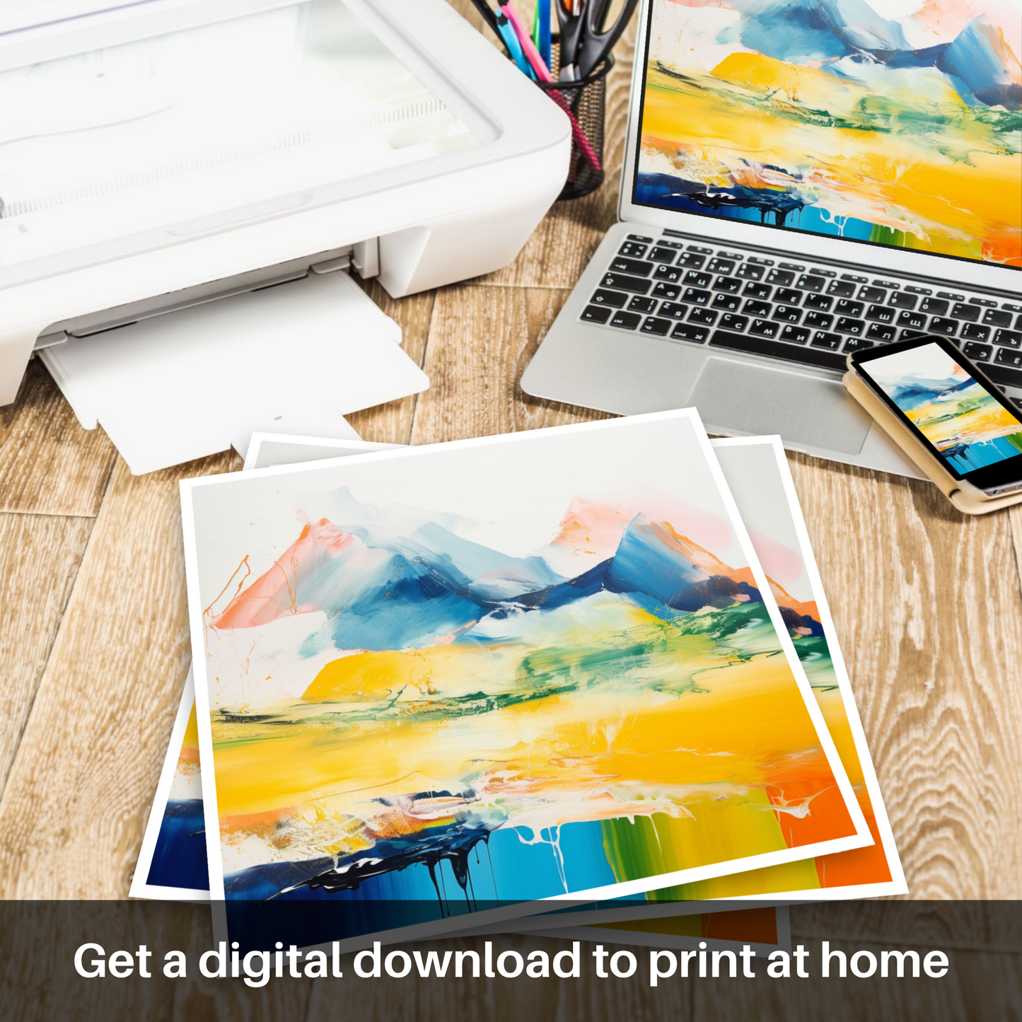 Painting and Art Print of Beinn Ìme. Abstract Highland Embrace: Beinn Ìme Reimagined.