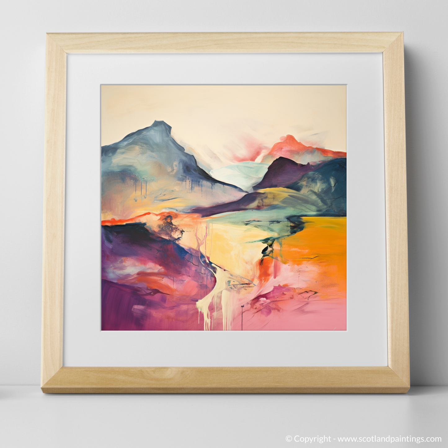 Art Print of Meall Garbh (Càrn Mairg) with a natural frame