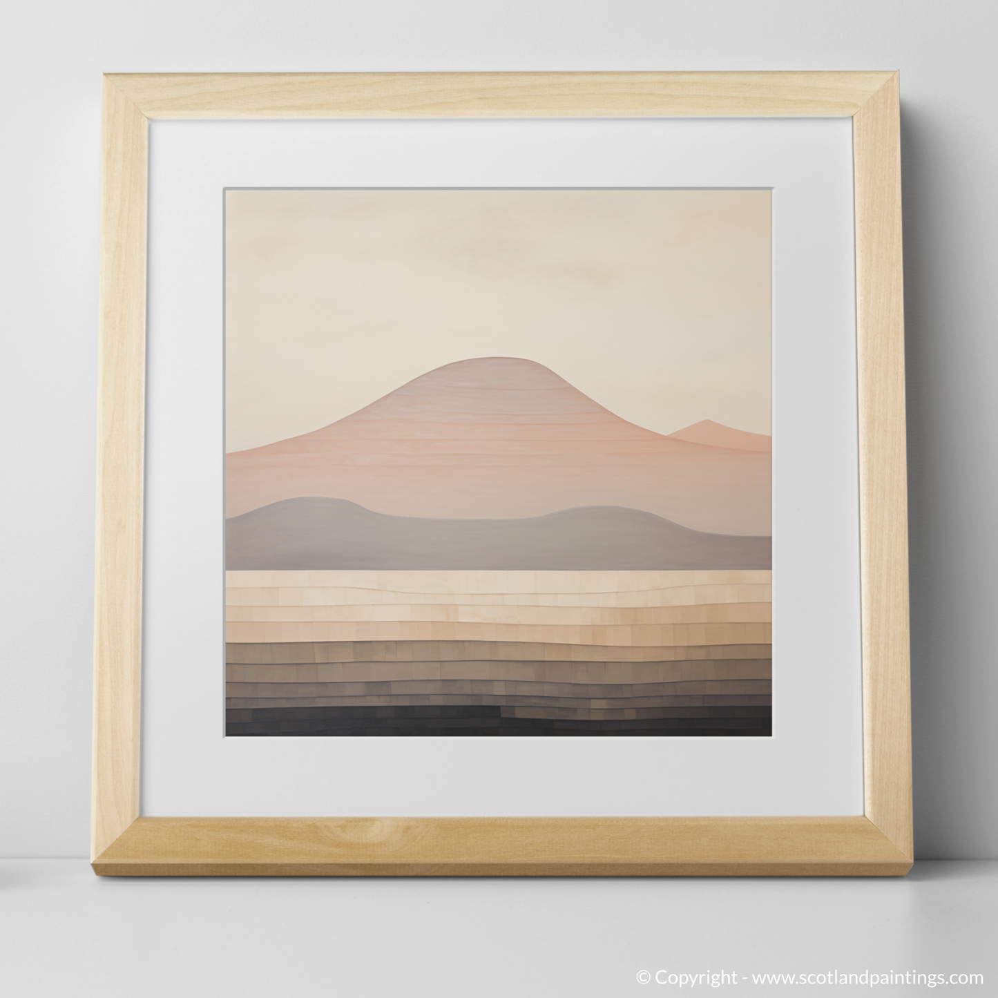 Art Print of Meall Greigh with a natural frame