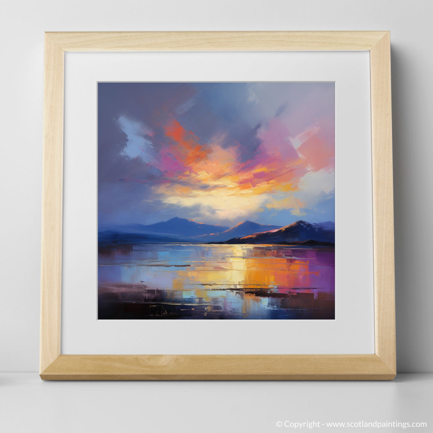 Art Print of A huge sky above Loch Lomond with a natural frame