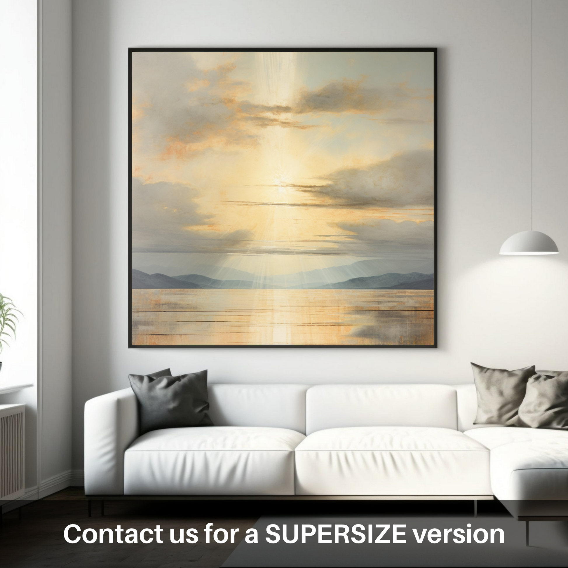 Huge supersize print of Sun rays through clouds above Loch Lomond