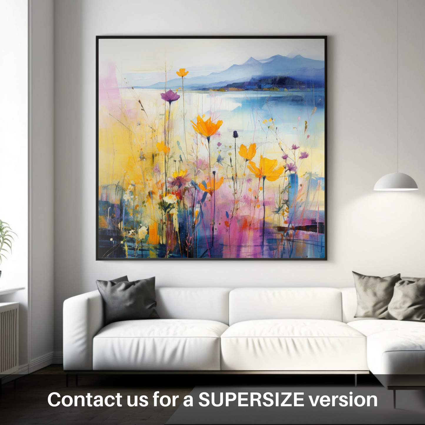Huge supersize print of Wildflowers by Loch Lomond