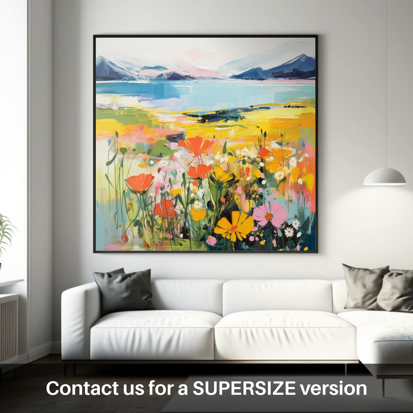Huge supersize print of Wildflowers by Loch Lomond