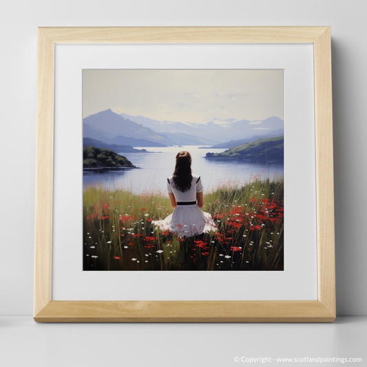 Art Print of Wildflowers by Loch Lomond with a natural frame
