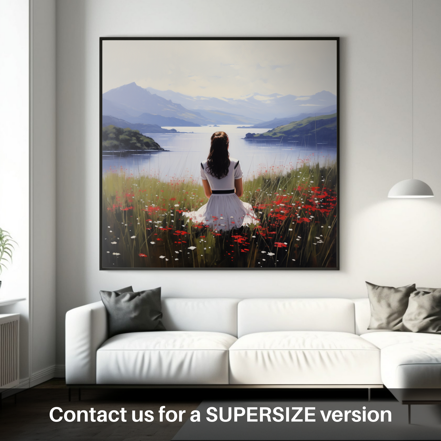 Huge supersize print of Wildflowers by Loch Lomond