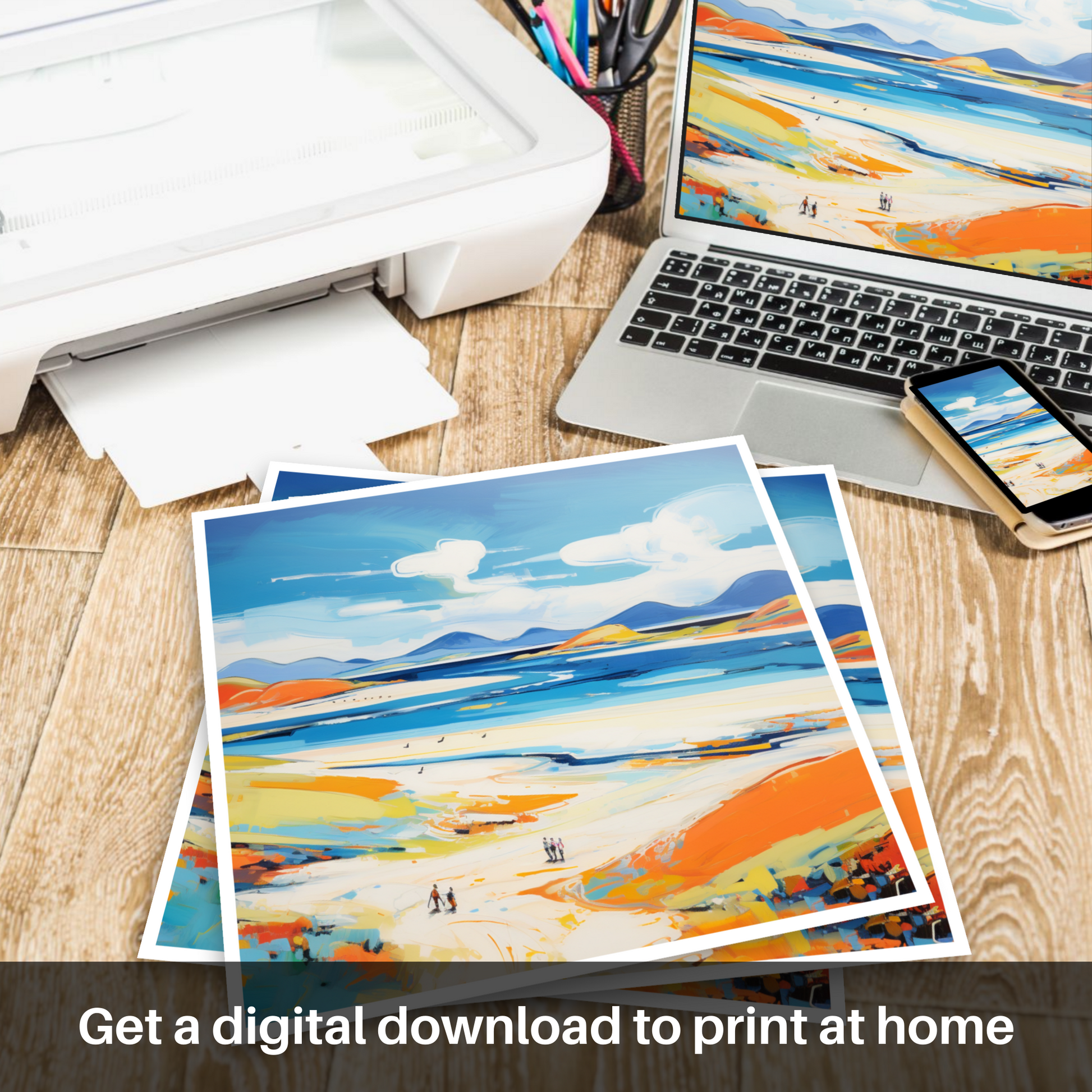 Downloadable and printable picture of Luskentyre Beach, Isle of Harris