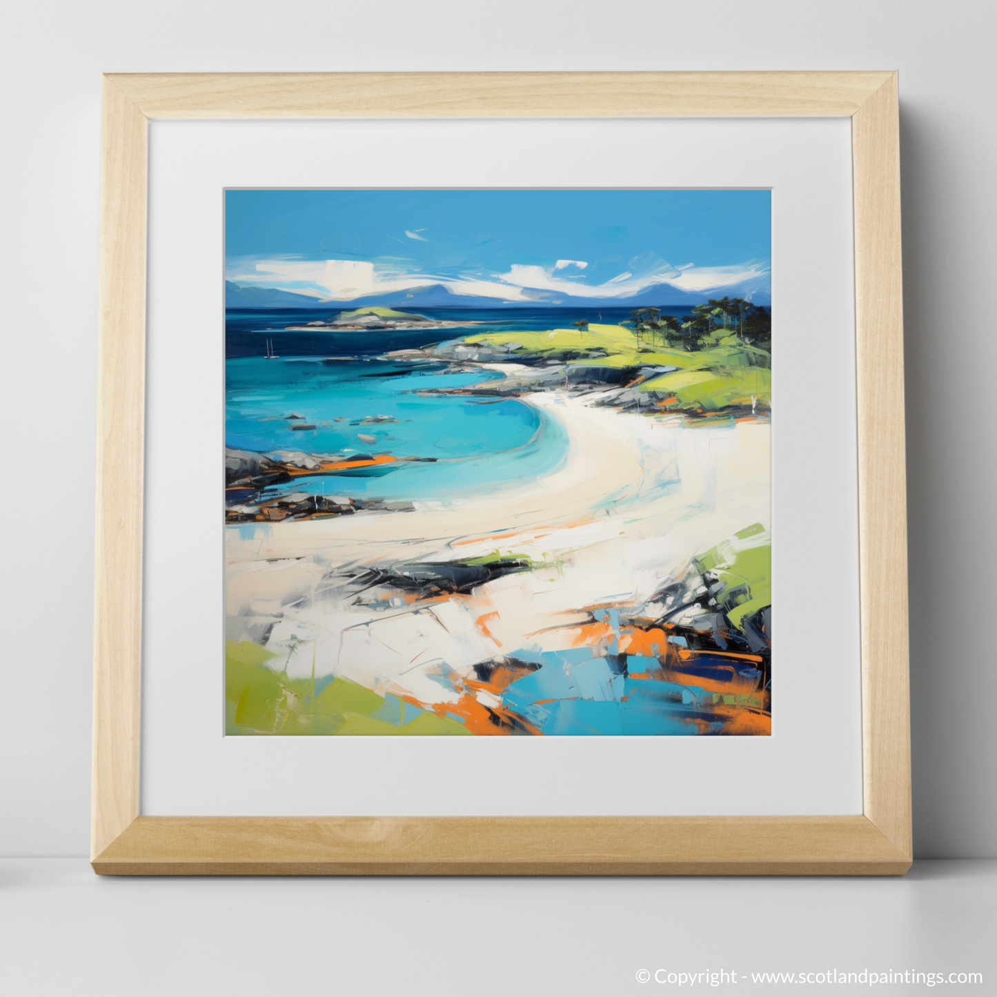 Art Print of Camusdarach Beach, Arisaig with a natural frame
