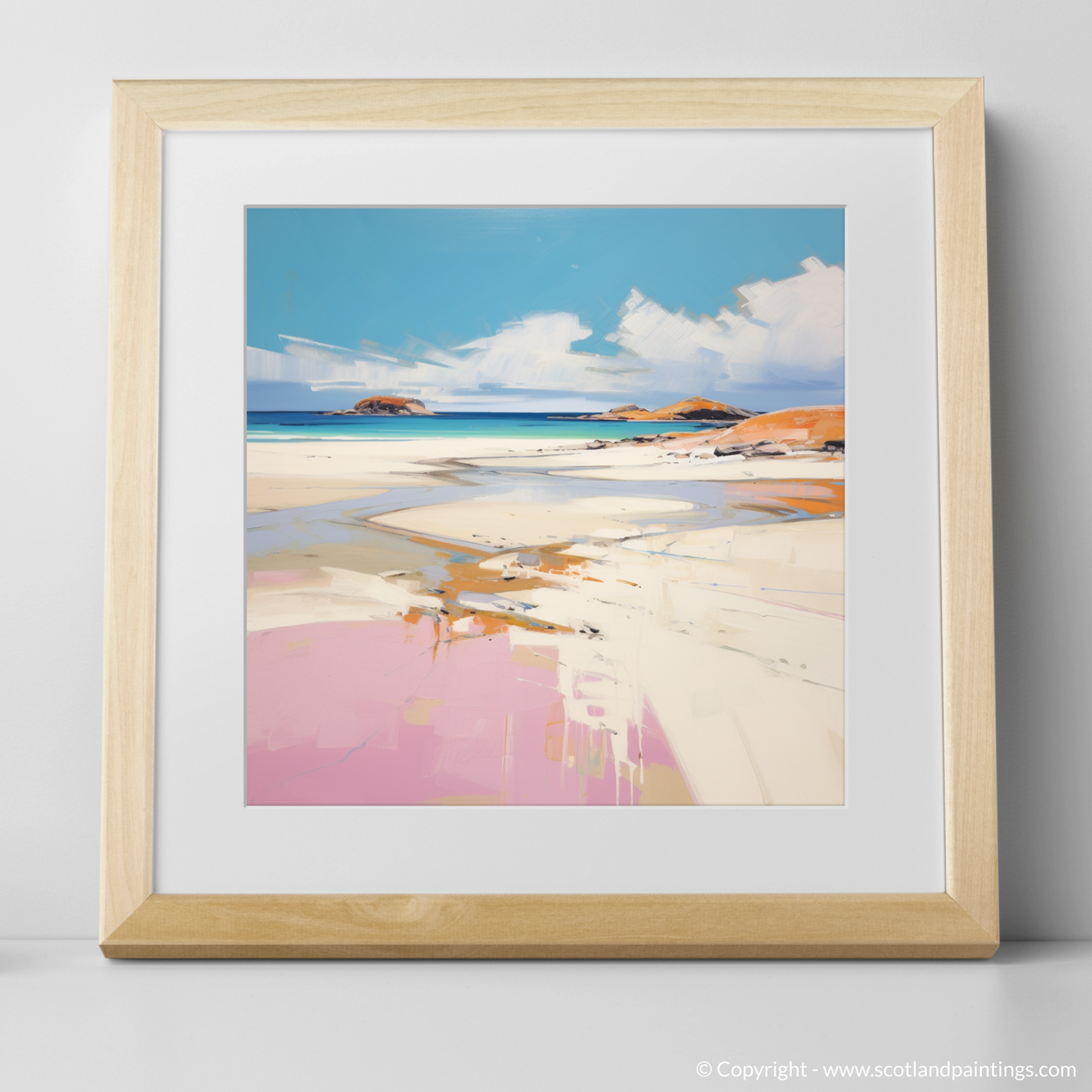 Art Print of Camusdarach Beach, Arisaig with a natural frame