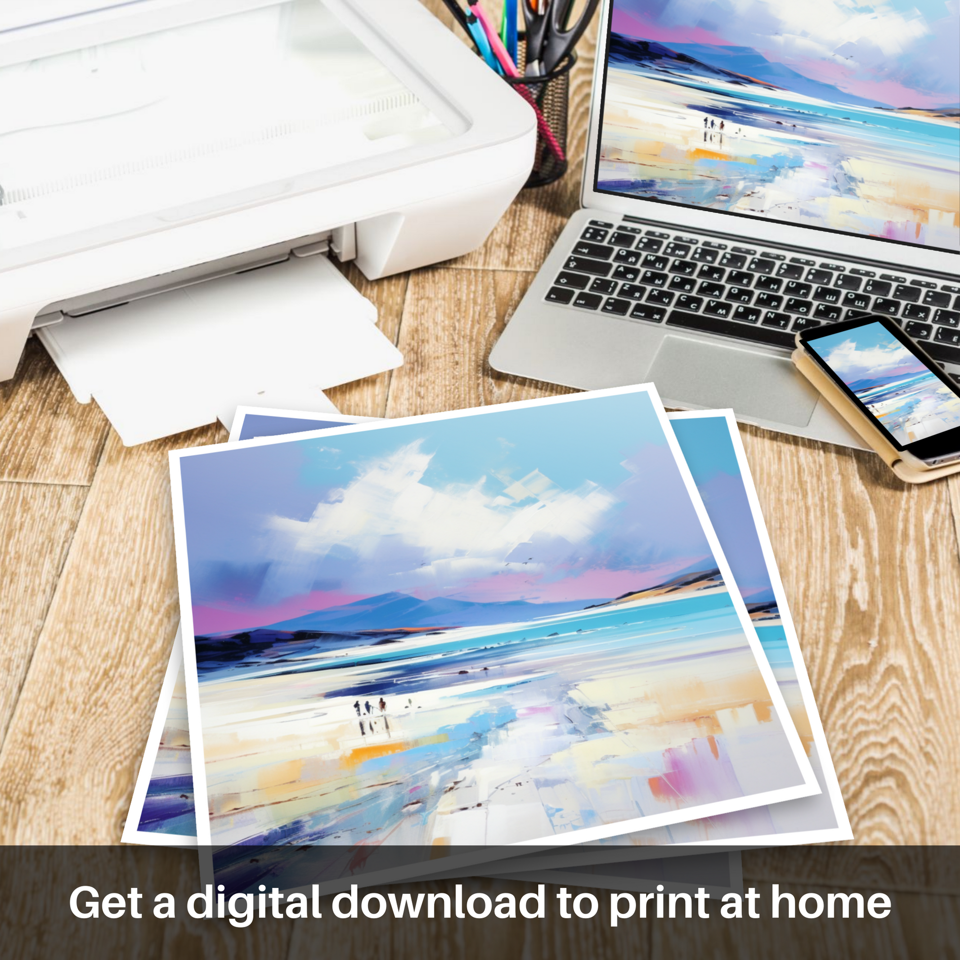 Downloadable and printable picture of Luskentyre Beach, Isle of Harris