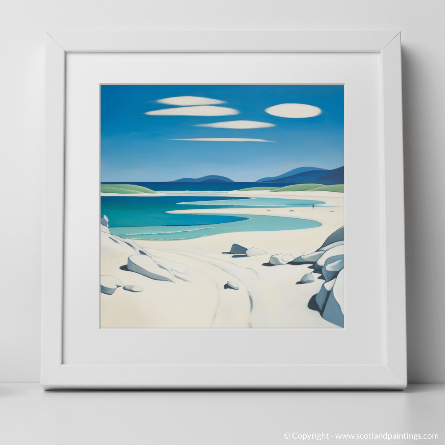 Art Print of Luskentyre Beach, Isle of Harris with a white frame