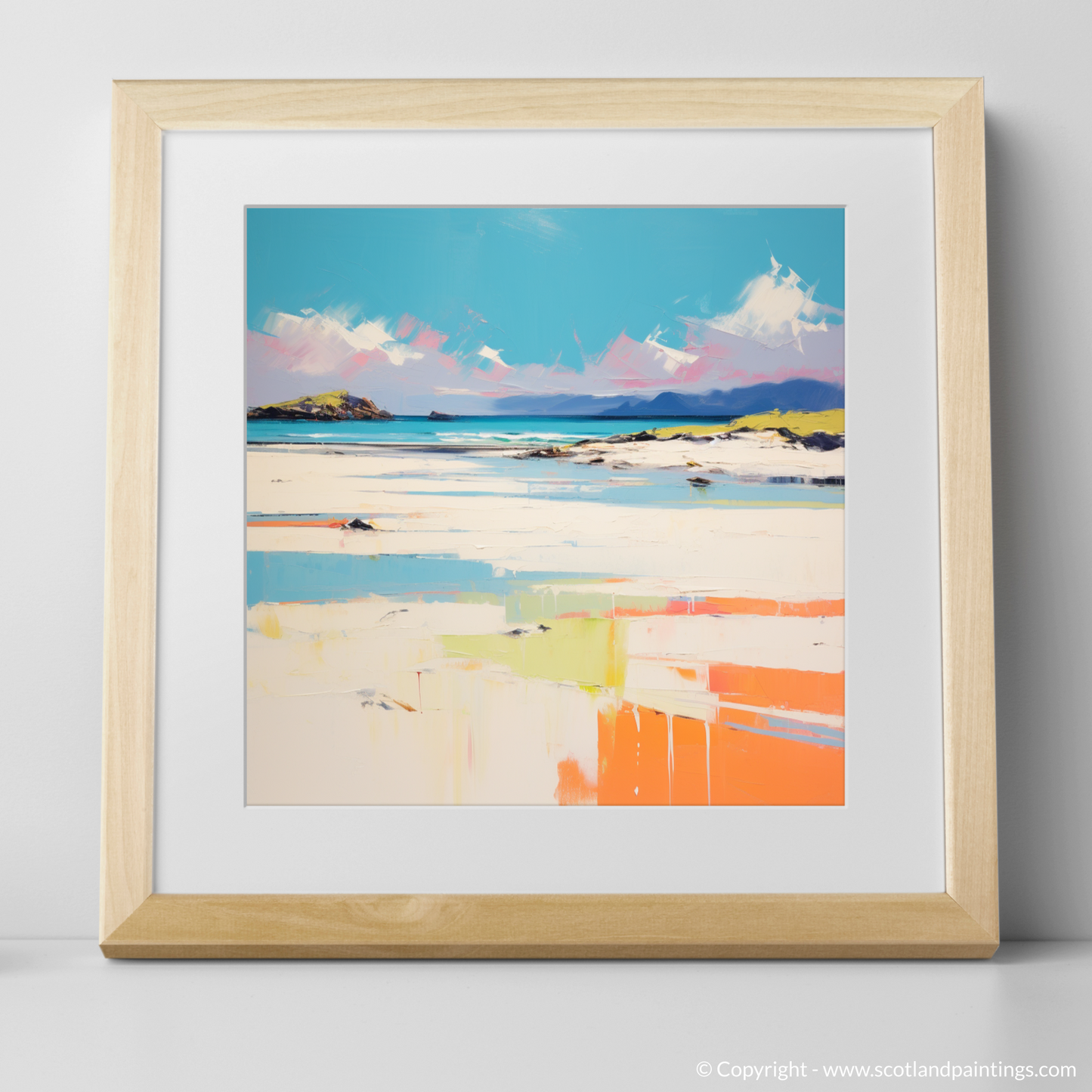 Art Print of Camusdarach Beach, Arisaig with a natural frame