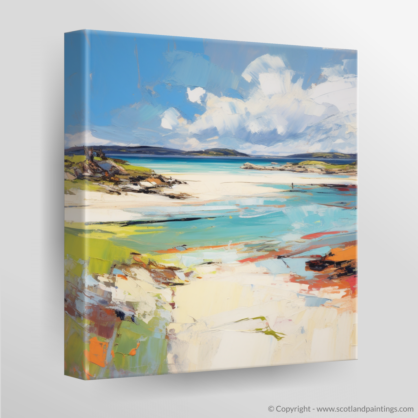 Painting and Art Print of Camusdarach Beach, Arisaig. Camusdarach Beach Reverie: An Abstract Expressionist Ode to Scotland's Coast.